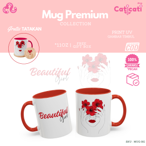 CatiCati - Mug Premium Gelas Mug Motif Beautiful Girl Cangkir Aesthetic Mug Free Coaster 11oz