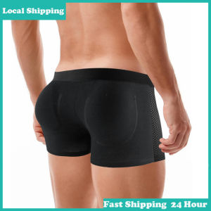 Men Butt Lifter Shapewear Shorts Butt Shaper Seamless Boxer Padded Enhancing Underwear Tummy Control Slimming Body Shaper Boxer Shorts