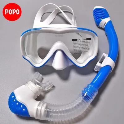 Bộ kính lặn ống thở POPO TB3 cho trẻ em từ 4 tuổi mắt kính cường lực ngăn nước 100%