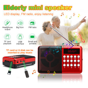 Wireless FM Radio Speaker Rechargeable Digital HIFI Radio MP3 Music Player With 16 TF Card Mini Portable Outdoor Audio Speaker