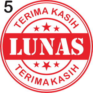 Stempel LUNAS Bulat Desain Bebas Pilih Stempel Flash Otomatis Tanpa Bantalan - Ukuran 2.5 CM