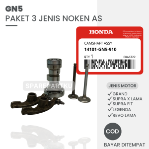 GN5 PAKET NOKEN AS GRAND / HEMAT 3 JENIS NOKEN + KLEP PAYUNG + PELATUK / SUPRA X LAMA / SUPRA FIT / LEGENDA / REVO LAMA / CHAMSHAFT ASSY NOKEN AS GN5 / KLEP SUPRA / PELATUK GRAND