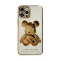 Ốp iphone Bearbrick 3D - Viền nổi bảo vệ Camera - Họa tiết gấu nổi - Ốp trong suốt viền tráng gương IP44. 