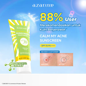 Azarine Calm My Acne Sunscreen Moisturiser SPF35 PA+++ 40 ml | Tabir Surya untuk Kulit Berjerawat