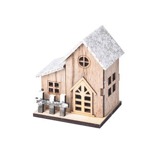 Christmas LED Light Wooden House Luminous Christmas Decorations Kids Gift