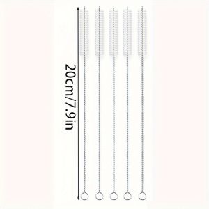20CM Super Long Pipe Cleaning Brush Stainless Steel Bottle Brush Soft Straw Brush Cleaning Tool