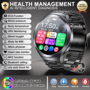2025New Body Health Analysis Reduce three highs Smart Watch Men ECG+PPG Blood pressure lipids Uric acid BT Call Smartwatch clock
