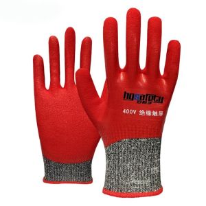 LITUILI Gloves Touch Screen Electrical Insulating Gloves Withstanding Voltage 400V/500V Oil Proof Anti-Electricity Gloves Multi-Purpose Ultrathin Work Gloves Household