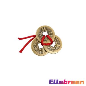 Ellebreen Traditional Chinese Style Metal Coin Hanging Ornament for Home Car Shop Decor