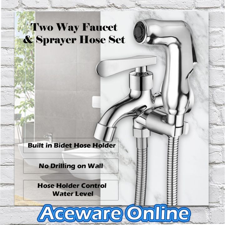 FK-222569 FULL SET Two Way Tap Bathroom Faucet With Bidet Spray Bubbler ...