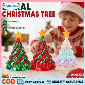 Oldlaiben 3D Printed Christmas Tree Spiral Cone Fidget Toy Stress Relief Creative Kids Gift Fun Play Xmas toys