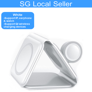 Foldable Magnetic 3 in 1 Wireless Charging 15W Dock Charger For IP Android