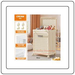 【JJ HOME】Free Installation Toys Storage Box with Lid & Movable Laundry Basket Plush Doll Organizer For Kids