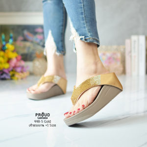 998-5 รองเท้าเสริมส้นสูง2.5นิ้ว วีเชฟคริลตัลไล่เฉด (เท้าอวบบาน+1ไซส์)