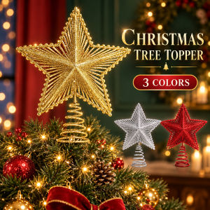 Gold Star Christmas Tree Topper Xmas Holiday Tree Toppers Christmas Star Tree Decor Rustic Tree Topp