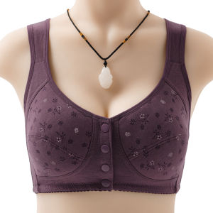 YOLO Plus Size Bra 36-52 BC Women Front Close Cotton Underwear Soft No Padding Vest Brassiere Non-wired