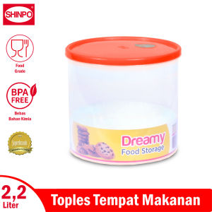 SHINPO Toples Plastik Ukuran L Kapasitas 2.2 L Tempat Cemilan Dreamy Food Storage BPA Free Bebas Bahan Kimia Wadah Makanan SPO-SIP-305L