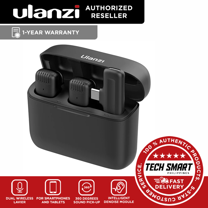 ULANZI J12 Dual Wireless Lavalier Microphone System for Smartphones and Tablets Lazada PH