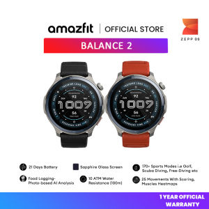 Amazfit Balance 2 Smartwatch | 1.5" AMOLED Display | 10 ATM | 170+ sports modes | 25 Movements