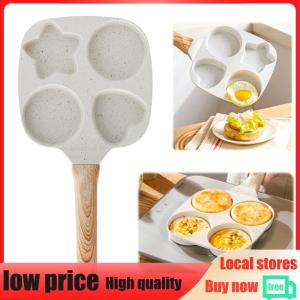 4-Cup Medical Stone Frying Pan Anti-Scald Flat Baking Pan Wear Resist Thickened Breakfast Skillet for Gas Stove and Induction Cooker