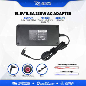 Laptop Charger 19.5V 11.8A 230W 7.4mm x 5.0mm Circle Pin Compatible with Acer Predator 17 GTX 1070 G9-793-79V5