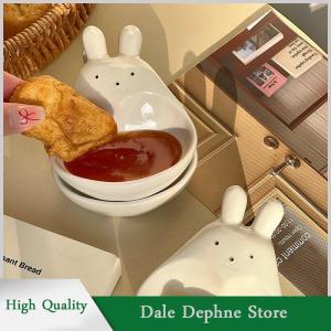 [Dale Dephne] จานชามเซรามิคสามมิติลายกระต่ายการ์ตูนน่ารักสุดๆจานชามใส่อาหารกระต่ายขาว