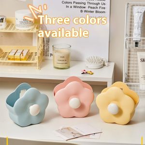 Hình hoa treo tường cọ trang điểm hộp lưu trữ dễ thương hoạt hình phòng tắm phòng ngủ tổ chức giá