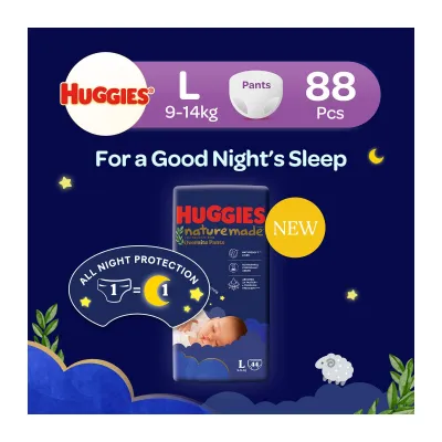 Huggies Naturemade Overnite L Pants Case 44s x 2