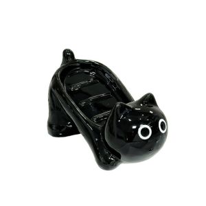 GREYDAWN Cartoon Cat Soap Box Cute Ceramic Bathroom Storage Rack Tray Container Household Soap Holder Toilet
