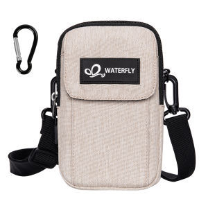 WATERFLY Small Shoulder Crossbody Bag Multifunctional Handbag Mobile Phone Bag Mini Belt Bag Bumbag Fanny Waist Pack EDC Pouch with Adjustable Strap Carabiner for Men Women Ladies
