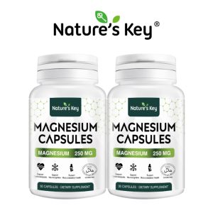Ready stock ? ? Natures Key Magnesium Glycinate 250mg High Absorption Gentle Stomach with Zinc D3 & B6 30 Capsules