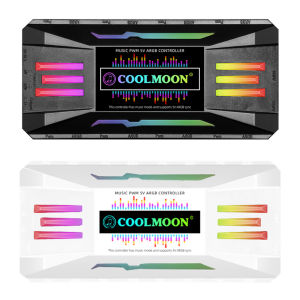CoolMoon 3 Pin 4 Pin PWM 5V ARGB Controller for PC Case Chassis Cooling Fan