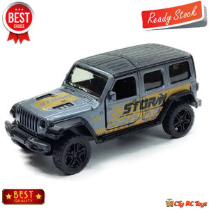 Diecast Miniatur Mainan Mobil Mobilan Jeep Rubicon Off Road Bahan Metal Door Open 3