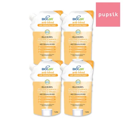 BioCair Anti-HFMD BioActive Air Purifying Solution (Alcohol Free) 1L (4pk) - Exp 11/27