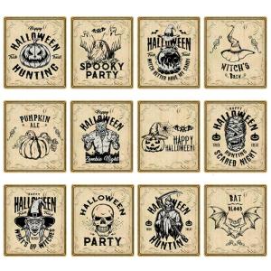 Bữa tiệc Halloween Sticker gói 12 Potion Nhãn trang trí chống thấm nước Halloween chai bia sticker cho chai Jar
