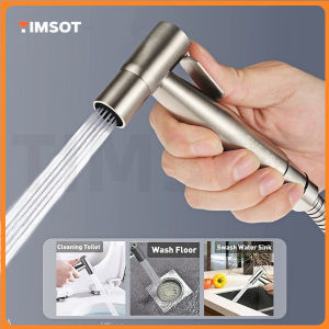 (Warranty)TIMSOT Handheld Toilet Bidet Sprayer Gun Stainless Steel Faucet Shower Wash Adjustable Water Pressure Control