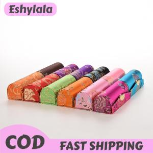 Eshylala HOT Retro Brocade Embroidered Flower Design Lipstick Case Holder Box with Mirror