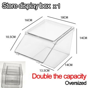 8pcs Coffee Tea Bag Snack Acrylic Transparent Organizer Candy Organizer With Cover Desktop Storage Box
