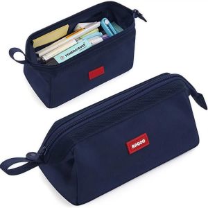 JAYQQ Dung lượng lớn Hộp đựng bút bằng vải Vải Oxford Thiết kế đơn giản Túi đựng văn phòng phẩm Di động Khóa Túi đựng bút Dành cho các cô gái