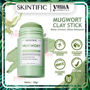 BPOM SKINTIFIC Mugwort Clay Mask Stik Anti Pores & Acne - 40 GR - YUNA COSMETICS