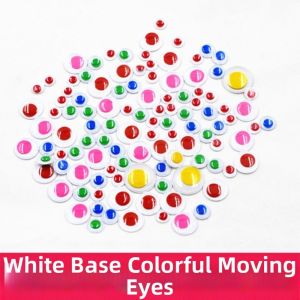 DOWNA 50/100pcs 3D Mắt hoạt động của búp bê Nhựa Tự làm thủ công Những con mắt hoạt động đầy màu sắc Chất lượng cao 5/6/8/10/12/15/18/20mm Đồ chơi nhồi bông cho trẻ em có mắt lông xù