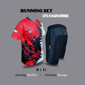 Cpx Sport Set Kaos Pria Jersey Olahraga Lari Futsal Badminton Celana Parasut Denim Running Pants