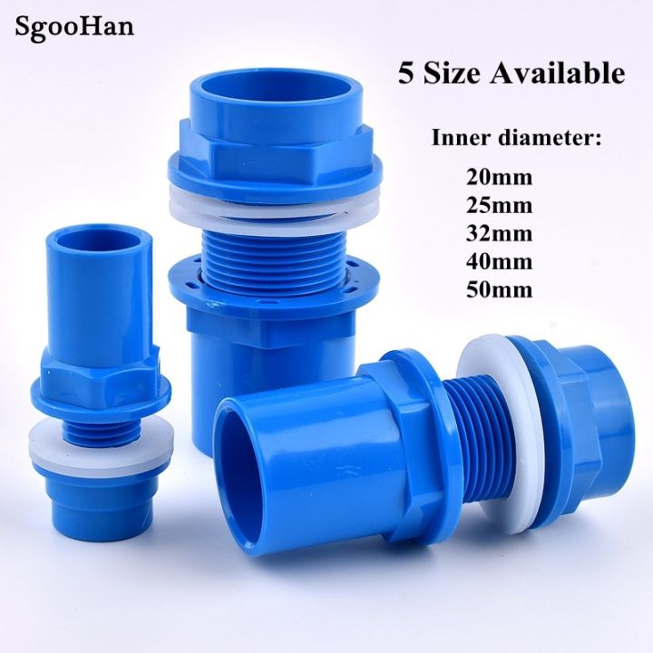 2 20pcs Blue I.D 20 50mm PVC Aquarium Butt Fish Tank Pipe Drainage ...