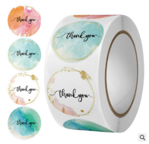 Harga Grosir - 500 PCS Stiker Thank You / Sticker Thank You Bulat / 1 Roll Stiker Thank You