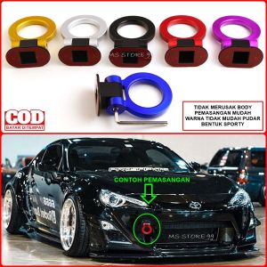 Towing Variasi Mobil Depan Universal BIRU Dummy Hook Bulat Bahan Plastik ABS Tebal OK