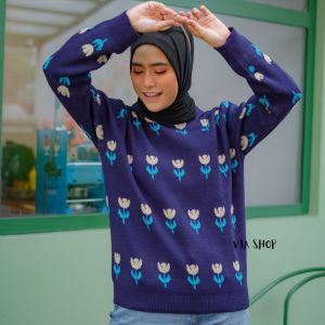Sweater Rajut Korea Style Tulip Terbaru: Knitwear Outerwear Wanita