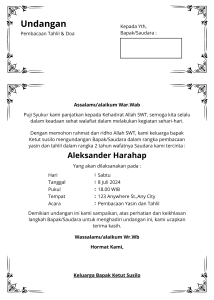 10PCS Undangan Yasin dan Tahlilan Free Foto