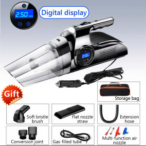 4-in-1 Car vacuum cleaner car air pump multifunctional all-in-one portable handheld vacuum cleaner vacuum cleaner for cars heavy duty mini vacuum cleaner digital tire inflator.