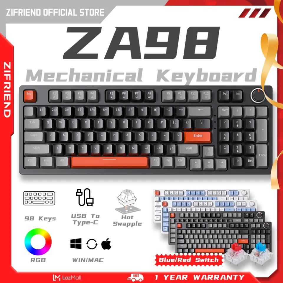 ZIFRIEND ZA98 98 Keys Mechanical Keyboard Wired RGB Backlit Gaming