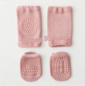 สนับเข่าเด็กพร้อมถุงเท้ากันลื่น สไตล์มินินอลแบบญี่ปุ่น สำหรับเด็กทารกป้องกันการคลาน เด็ก 0-3 ปี